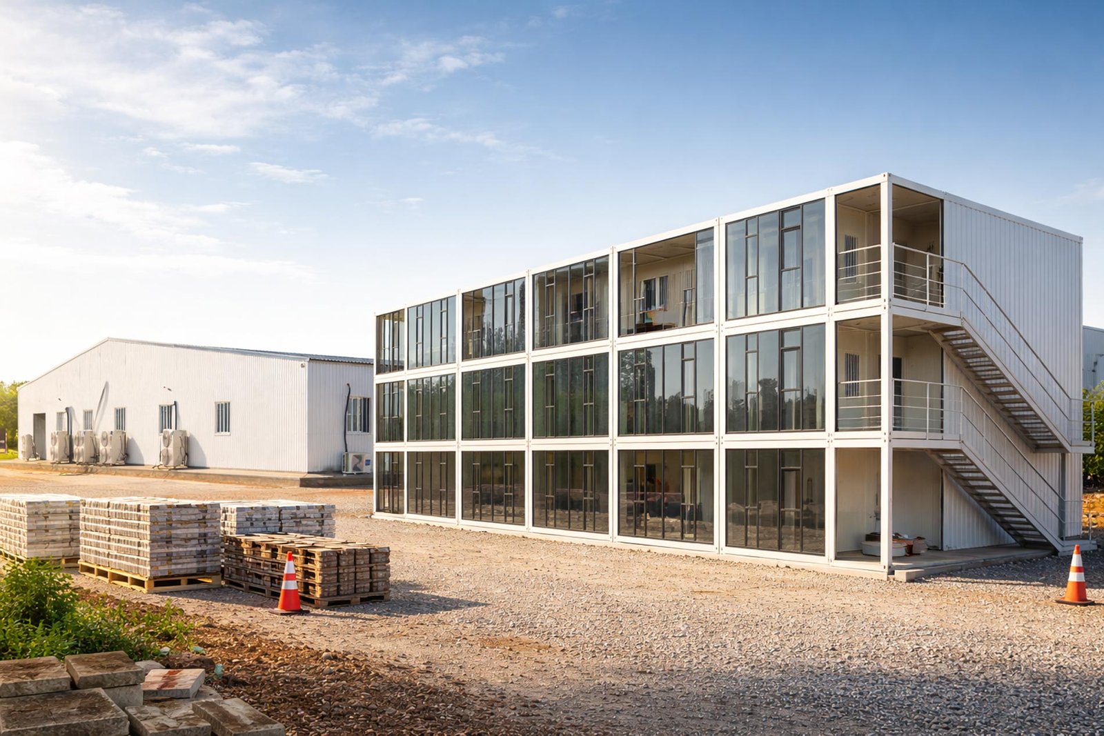 Custom container house for project site use