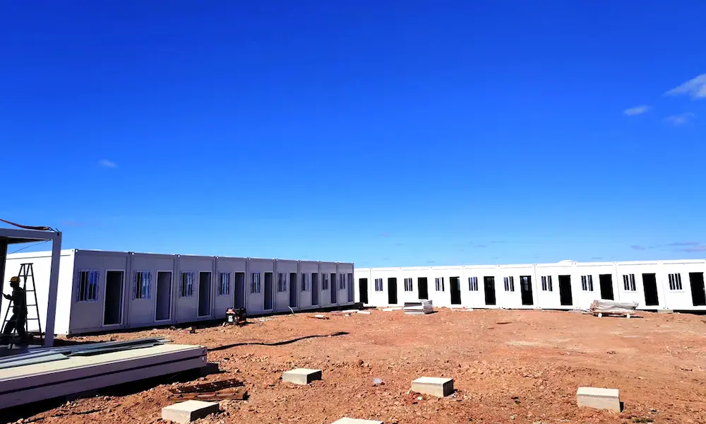 Energy sector labor camp in Eastern Province with prefab container dormitory units