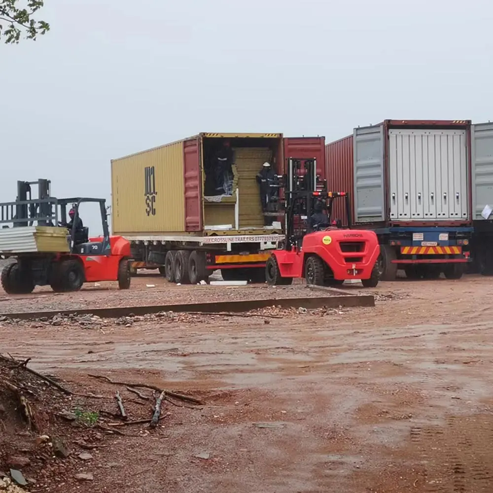 Flat pack container house parts checked on arrival