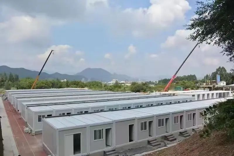 Modular container house site installation and handover