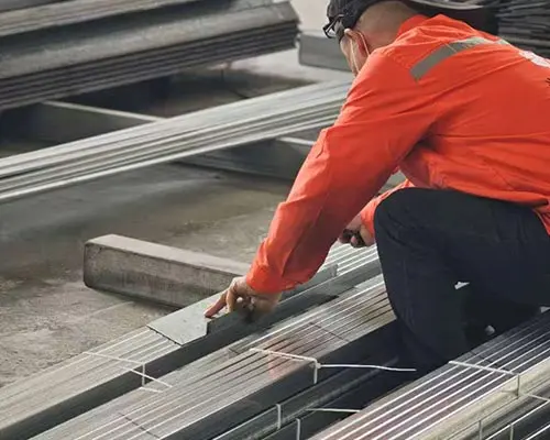 Steel profiling area for modular camp frames