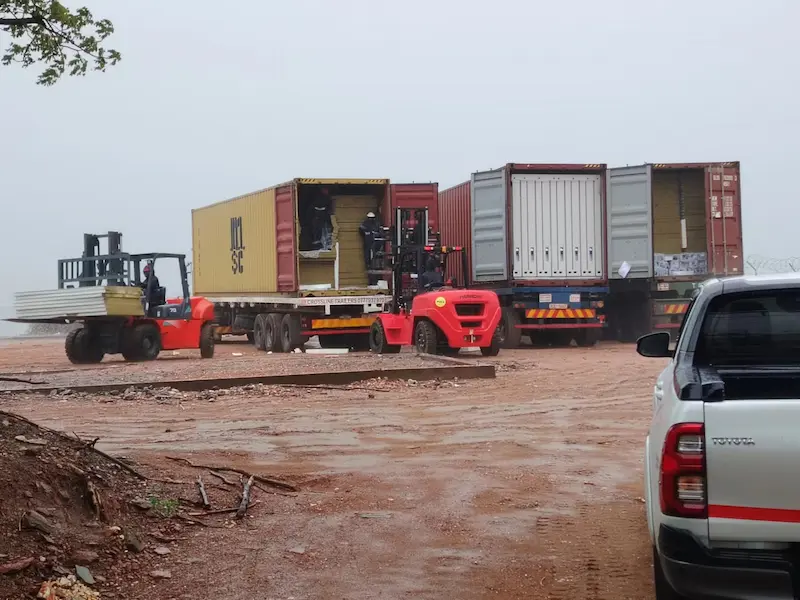 Flat pack modular camp bundles ready for delivery
