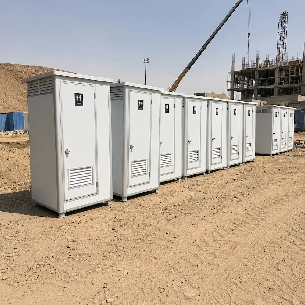 K-Series T-BOX toilet cabins supplied to a Riyadh construction site